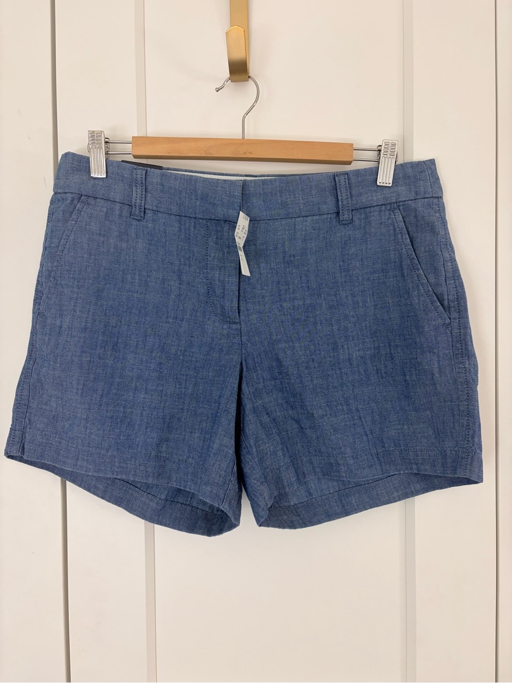 J. Crew Chambray Blue Linen-Blend 5”Shorts | 8